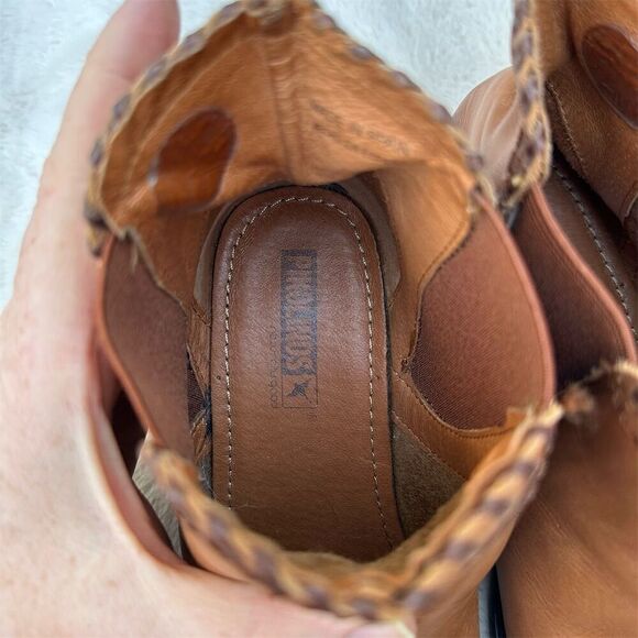 Pikolinos Women's Brown Leather Ankle Boots Chic Everyday Style Size 37 US 6-6.5 - Picture 5 of 12